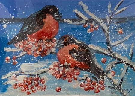 Two Robins by artist Anastasia Shimanskaya